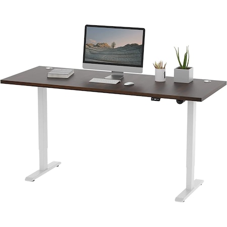 We'Re It Lift It Electric Sit Stand Desk, 46.25 H, 30 W X Laminate wood, metal, White VL12WH6030-WNB